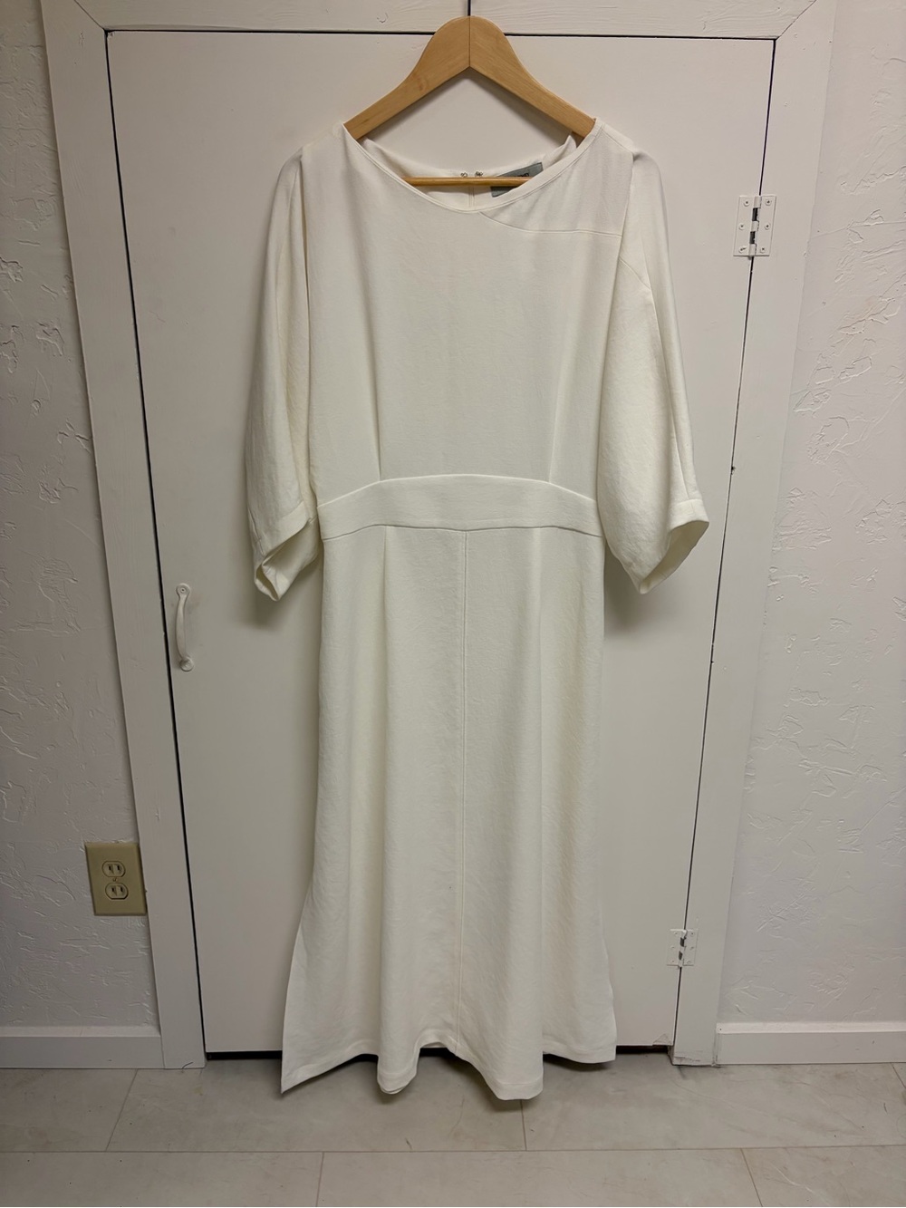 Rachel Comey Ivory Maxi Dress with Elbow Sleeves